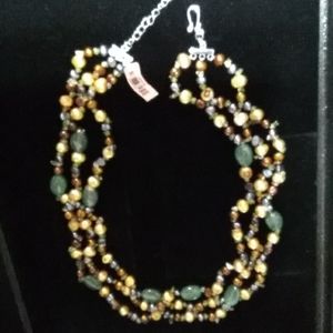 Multi Gemstone Pearl Necklace